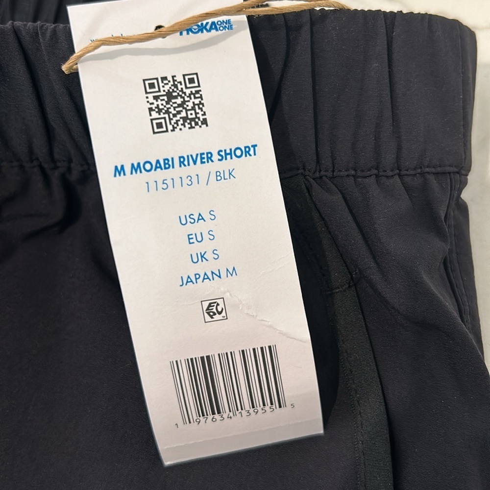 HOKA Moabi River Shorts BLACK Inseam 5.5” Size SMALL Brand New with Tags - Picture 8 of 11